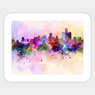 Detroit skyline in watercolor background Sticker